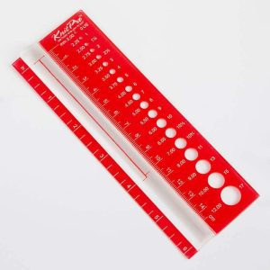 medidor agujas rectangular knitpro view sizer rojo resultado