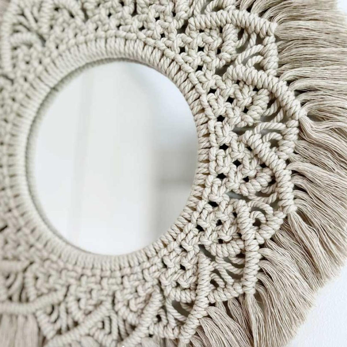 espejo macrame algodon nudos casasol urdimbre 2mm resultado espejo macrame algodon nudos casasol urdimbre 2mm resultado