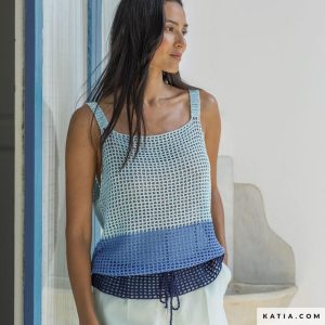 kit top panama katia crochet tricolor resultado