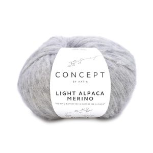 lana light alpaca merino otono invierno katia gris claro 201